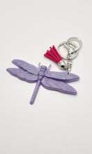 Load image into Gallery viewer, Sparkly Resin Dragonfly Tassel Keychains