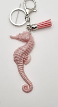 Load image into Gallery viewer, Sparkly Resin Seahorse Tassel Keychains
