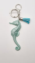 Load image into Gallery viewer, Sparkly Resin Seahorse Tassel Keychains