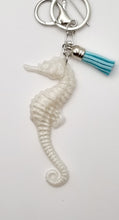 Load image into Gallery viewer, Sparkly Resin Seahorse Tassel Keychains