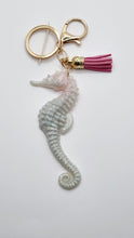 Load image into Gallery viewer, Sparkly Resin Seahorse Tassel Keychains