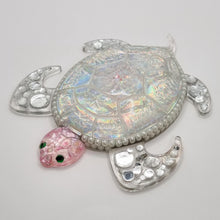 Load image into Gallery viewer, Holographic Resin Sea Turtles Featuring Pearls and Seashells