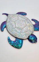 Load image into Gallery viewer, Holographic Resin Sea Turtles Featuring Pearls and Seashells