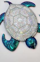 Load image into Gallery viewer, Holographic Resin Sea Turtles Featuring Pearls and Seashells