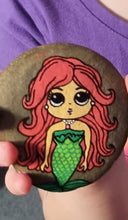 Load image into Gallery viewer, Set of 2 x Cute Mermaid & Cute Wombat Hand Painted Kindness Rocks