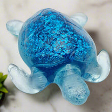 Load image into Gallery viewer, Handcrafted Teal Glitter Sea Turtle