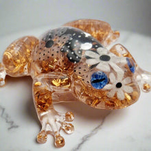 Load image into Gallery viewer, Rose Gold Leaf Resin Frog Figurines