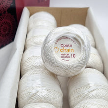 Load image into Gallery viewer, Vintage Coats Chain Mercer Crochet Cotton No. 10 x 18 Balls 20g White