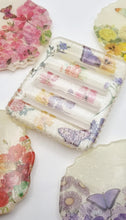 Load image into Gallery viewer, Floral Geode Resin Coasters & Matching Coaster Holder