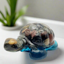 Load image into Gallery viewer, Handcrafted Resin Turtle Featuring Polished Stones