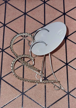Load image into Gallery viewer, Handcrafted Silver Wire Wrapped Heart Hoop Earrings