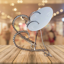 Load image into Gallery viewer, Handcrafted Silver Wire Wrapped Heart Hoop Earrings
