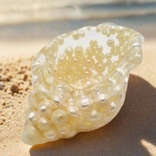 Load image into Gallery viewer, Handcrafted Seashell Shaped Resin Trinket Bowls Featuring Pearls