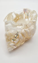 Load image into Gallery viewer, Handcrafted Seashell Shaped Resin Trinket Bowls Featuring White & Pearl White Seashells