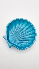 Load image into Gallery viewer, Handcrafted Glittery Turquoise Clam Shell Resin Trinket Dish
