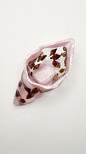 Load image into Gallery viewer, Handcrafted Seashell Shaped Resin Trinket Bowls Featuring Red Rose Buds
