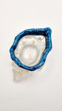 Load image into Gallery viewer, Handcrafted Seashell Shaped Resin Trinket Bowl Featuring Glitter & Starfish