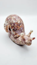 Load image into Gallery viewer, Handcrafted Resin Snail Figurine Featuring Pink Seashells