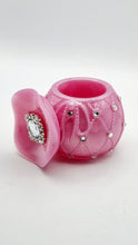 Load image into Gallery viewer, Rhinestone adorned Trinket Jars with Matching Lids Featuring a Large Rhinestone Embellishment