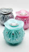 Load image into Gallery viewer, Rhinestone adorned Trinket Jars with Matching Lids Featuring a Large Rhinestone Embellishment