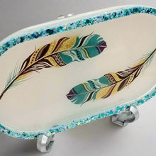 Load image into Gallery viewer, Handcrafted Resin Feather Trinket Tray