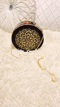 Load image into Gallery viewer, Elegant Midnight Blue & Gold Resin Clutch Featuring Gold Leaf Washi Tape