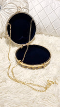 Load image into Gallery viewer, Elegant Midnight Blue & Gold Resin Clutch Featuring Gold Leaf Washi Tape