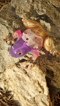 Load image into Gallery viewer, Glow-in-the-dark Pink & Purple Resin Beach Frog Figurine