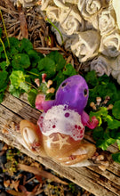 Load image into Gallery viewer, Glow-in-the-dark Pink & Purple Resin Beach Frog Figurine
