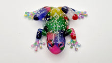 Load image into Gallery viewer, Glow-in-the-dark Pom Pom Resin Frog Figurine
