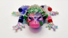 Load image into Gallery viewer, Glow-in-the-dark Pom Pom Resin Frog Figurine