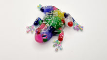 Load image into Gallery viewer, Glow-in-the-dark Pom Pom Resin Frog Figurine