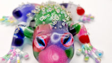 Load image into Gallery viewer, Glow-in-the-dark Pom Pom Resin Frog Figurine