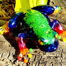 Load image into Gallery viewer, Rainbow Glass Frog Figurine Lamp