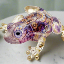 Load image into Gallery viewer, Purple Mechanical Butterfly Resin Frog Figurine