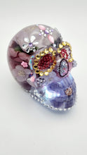 Load image into Gallery viewer, Rhinestone Floral Sugar Skull Figurine Lamp