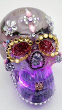 Load image into Gallery viewer, Rhinestone Floral Sugar Skull Figurine Lamp