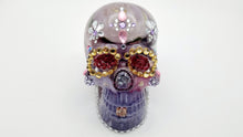 Load image into Gallery viewer, Rhinestone Floral Sugar Skull Figurine Lamp