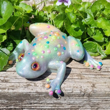 Load image into Gallery viewer, Resin Neon Marbled Frog Figurine