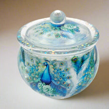 Load image into Gallery viewer, Peacock Trinket Jar with Matching Lid