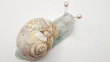 Load image into Gallery viewer, Let's Resin Snail Lamp featuring Moonstone & Crystal Quartz