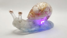 Load image into Gallery viewer, Let's Resin Snail Lamp featuring Moonstone & Crystal Quartz