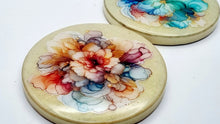 Load image into Gallery viewer, Ink Spill Coaster Set + Keychain