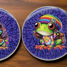 Load image into Gallery viewer, Hippy Frog Crackle Coaster Set