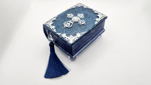 Load image into Gallery viewer, Blue & Silver Embellished Book Keepsake Box