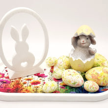 Load image into Gallery viewer, Easter Table Centrepiece Trinket Tray & Bunny Tealight Candle Holder