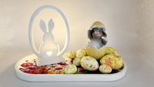 Load image into Gallery viewer, Easter Table Centrepiece Trinket Tray & Bunny Tealight Candle Holder