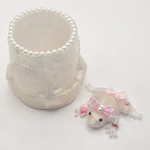 Load image into Gallery viewer, Sand & Seashell Trinket Jar Adorned with Pearls