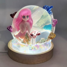Load image into Gallery viewer, Let's Resin Crystal Ball Fairy Mushroom Lamp