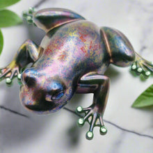 Load image into Gallery viewer, Chrome Dappled Resin Technique Frog